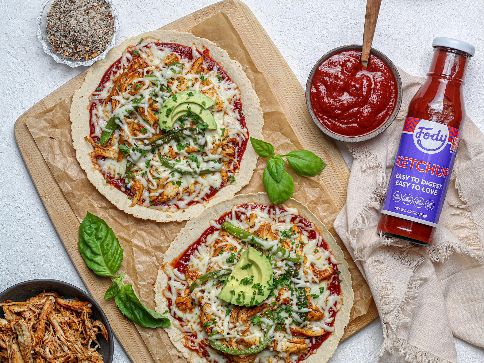 Fody’s BBQ Chicken Tortilla Pizzas